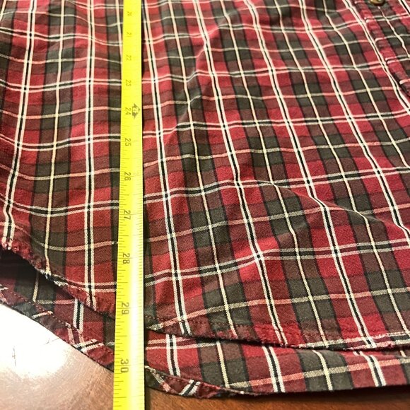 Eddie Bauer Mens Red Plaid Button-Up Shirt M/M 100% Cotton Long Sleeve Casual - Picture 5 of 5